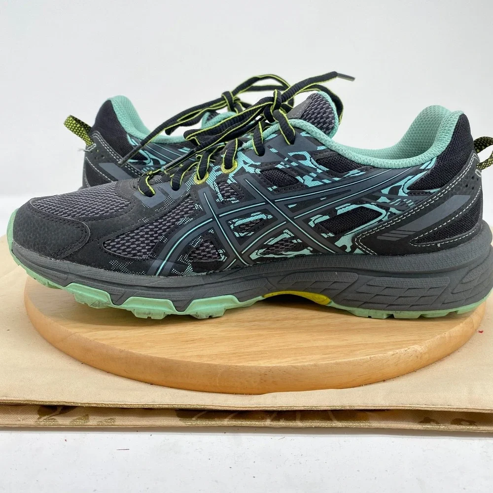 Asics Womens Gel Venture 6 T7G6N Black Teal Road Running Shoes Size 9.5